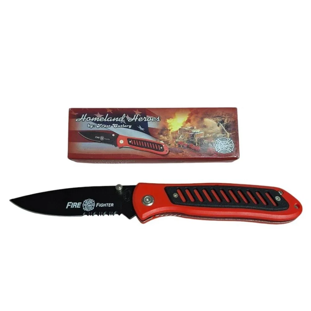 Homeland Heroes Frost Cutlery Knife 16654FF‎ 4.5 Inch Closed Locking Tactical